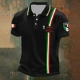 thumbnail image 2 of Polo T Shirts for Men Halloween Skeleton Letter Printed Casual Short Sleeve Button Up Collared Tee Slim Fit Stretchy Breathable Summer T Shirts for Man Black1 L, 2 of 3