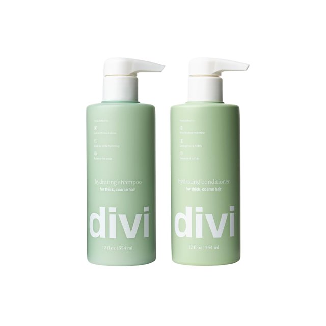 Juego de champú y acondicionador hidratante Divi para mujeres y hombres: limpia suavemente, elimina la acumulación del cuero cabelludo, hidrata y nutre el cabello, fortalece todo tipo de cabello, vega