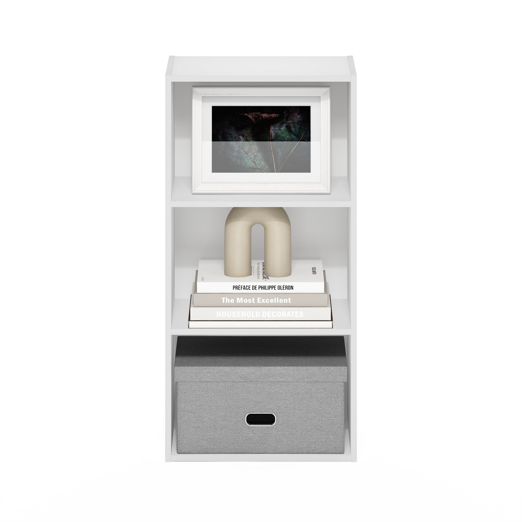 Furinno Luder 3-Tier Open Shelf Bookcase, White