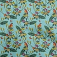 thumbnail image 1 of oneOone Rayon Turquoise Blue Fabric Tropical Sewing Material Print Fabric By The Yard 56 Inch Wide, 1 of 5