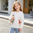 thumbnail image 6 of Mitankcoo Girls Embroidered Sweatshirt Long Sleeve Crew Neck Pullover for Casual Comfort Tops 1-7Y, 6 of 8