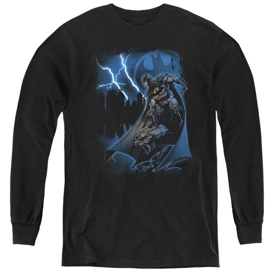 Batman - Lightning Strikes - Youth Long Sleeve Shirt - Small