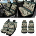thumbnail image 2 of Uorisanigo Aztec Cow Print 18 Pack Car Seat Cover Full Set, with Wheel Cover Protector Armrest Covers Cushion Seat Belt Pads Cup Holder Coaster Headrest Handbrake Gear Shift Covers Key Chains, 2 of 7