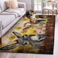 thumbnail image 3 of 3x5 Washable Area Rug, Farm Animal Flower Non-Slip Rectangle Rug for Living Room Bedroom, Retro Farmhouse Donkey Pig Cow Sunflower Leaf Wood Fence Indoor Low Pile Floor Mat for Home Decor, 3 of 9
