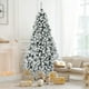 thumbnail image 2 of Árbol de Navidad artificial de 24 pulgadas, clásico pino navideño con base de metal sólido y copo de nieve sin iluminación., 2 of 6