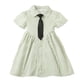 thumbnail image 1 of Odeerbi 2-8 Años Niñas Vestido de Camisa A Rayas Con Corbata de Manga Corta Estilo Preppy Vestido de Línea A La Escuela de Verano Vestido de Estilo Uniforme, 1 of 6
