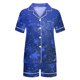 thumbnail image 4 of Blusas para Mujeres Casual Cuello en V Impresión de Manga Corta Blusa Y Pantalones Cortos Dos Piezas Pantalones Conjunto, 4 of 4