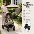 thumbnail image 3 of UPF50+ Universal Sun Umbrella for Strollers and Camping Carts, Adjustable Clip On Parasol, Anti-UV Shade Canopy for Baby Pram, Wagon and Outdoor Walking Use, 3 of 8