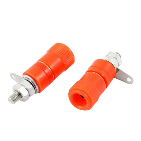 2pcs Speaker Amplifier Orange Red 4mm Banana Plug Socket Binding Post (Best Speaker Binding Posts)
