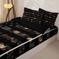 thumbnail image 3 of Manfei Classic Camouflage Flag Zipper Twin Comforter Sets with Fitted Sheet and 2 Pillowcases,Vintage Pine Leaf Zipper Bedding Set,Brown Black,Black Reversible,4pcs, 3 of 8