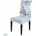 thumbnail image 6 of Chair Covers for Dining Room Set of 6,Winter Season Snowy Forest Stretch Seat Protector Removable Washable Chairs Slipcovers for Kitchen Banquet Wedding Hotel,Christmas Tree Elk Snowflakes, 6 of 6