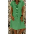 thumbnail image 3 of JINMGG Dresses under $10.00 Women Summer Style Feminino Vestido T-Shirt Cotton Casual Plus Size Ladies Dress Grass green L, 3 of 6
