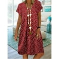 thumbnail image 1 of 2024 Robe Tendance Grande Taille pour Femmes Été Imprimé Manches Courtes Ample Décontractée Robes Femme Élégante Mode Plage Vêtements pour Dames, 1 of 7