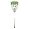 thumbnail image 3 of 3 ct Cushion Cut Natural Peridot Three-Stone Engagement Ring for Women in 18K White Gold, 3 of 5