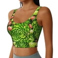 thumbnail image 2 of Fotbe Cactus And Succulents Sujetador Deportivo Largo sin Aros para Mujer con Almohadillas y Soporte Medio, Transpirable y Absorbente, Camiseta Tipo Chaleco o Tank Top-X-Large, 2 of 8