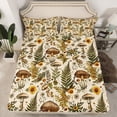 thumbnail image 2 of Homewish Rustic Flower Floral Bed Sheets,Retro Brown Mushroom King Sheets,Colorful Botanical Leaves Sheet Set For Boys Kids,Luxury Bedroom Decor,4 Pieces, 2 of 7