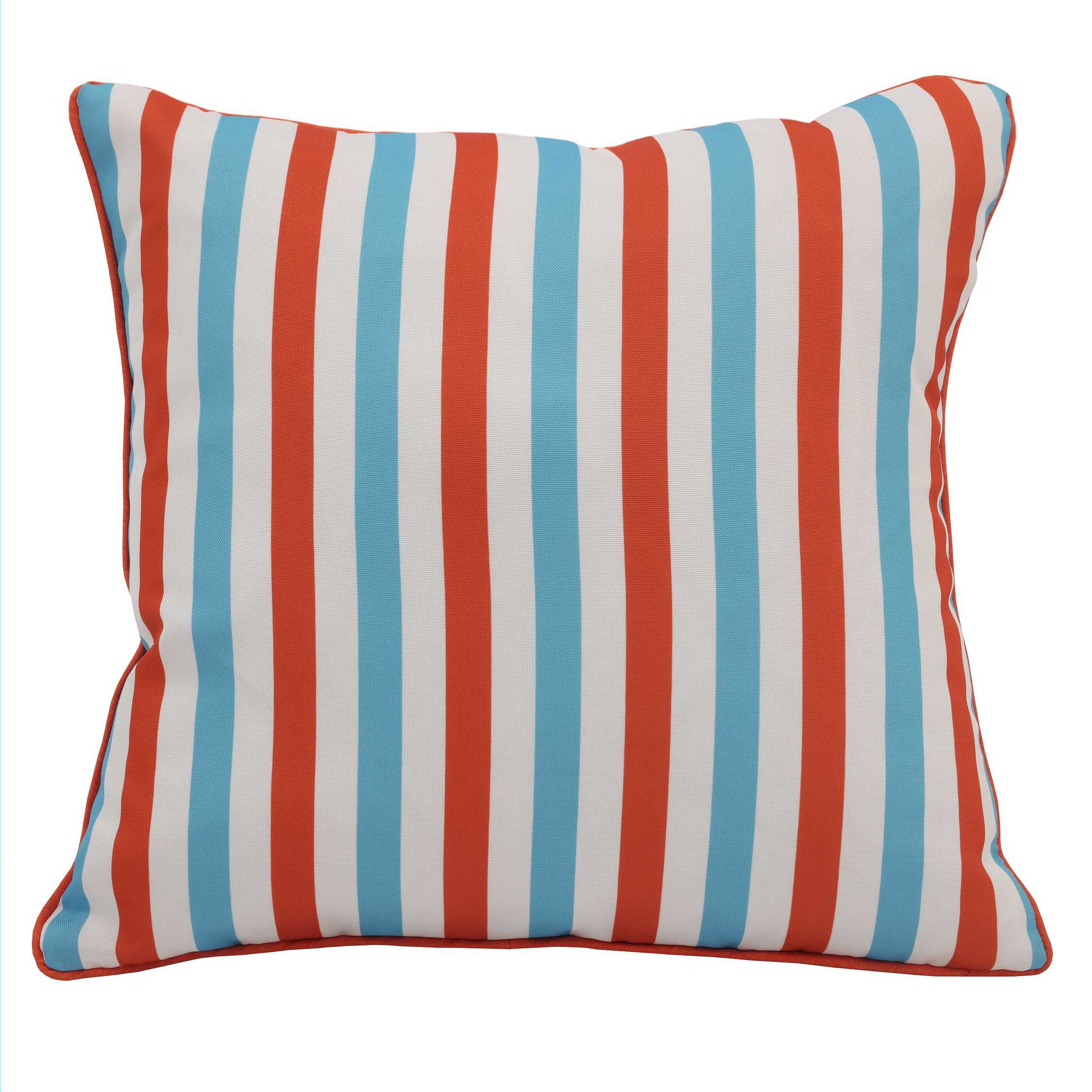 Outdoor Decor Spicy Coral Toss Pillow, Stripe, 18W x 18D x 5H