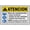 Warning Sign 2, variant on Spanish Caution Construction Area PPE Sign 8"x12", Aluminum Tin Warning Signs for Home Outdoor Garden, Weatherproof Bilingual PPE Sign