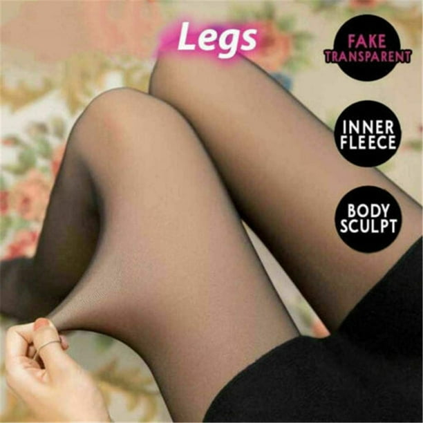 Fleece Lined Tights Women Fake Translucent Nude Tights Leggings ，Women Fake  Translucent Warm Fleece Nude Tights (Color : Coffee b, Size : 90g no Fleece)  : : Clothing, Shoes & Accessories