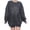 Dark Gray, variant on Fesfesfes Women Flannel Shirt Fashion Thanksgiving Printed Loose Long Sleeve Blouse Round Neck Casual Pullover Tops Sweatershirt