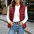thumbnail image 2 of Diufon Winter Vest for Women Lightweight Stand Collar Zip Up Coat Sleeveless Warm Jacket with Pockets, 2 of 7