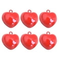 thumbnail image 1 of 6Pcs Adorable Red Heart Shape Bells DIY Pendants Accessory Jewelry Charms, 1 of 8