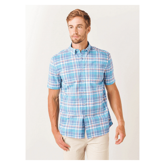 Southern Tide Men's Spacedye Madras Short-Sleeve Sport Shirt MULTI S