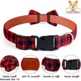 thumbnail image 3 of Dog Bow Tie Plaid Dog Collar, HTEA Dog, Adjustable Soft Pet Bow Tie for Puppies and Felines Best Gifts Comfortable Unique Buttons Cute Bow Tie Removab, 3 of 4