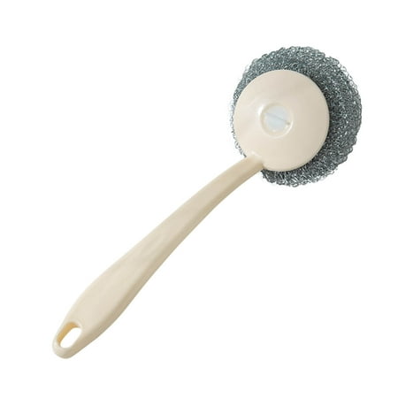 

Long Handle Washing Pot Brush Wire Ball Household Kitchen Wire Does Not Fall Off Wire Wipe Sink Stove Cleaning Brush