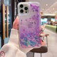 thumbnail image 1 of Love Heart Glitter Case For iphone 15 14 13 12 11 Pro Max X XR XS MAX 6S 6 7 8 Plus 5 SE 2 Liquid Quicksand Bling Sequins Cover Heart Purple For iPhone 7 - 8, 1 of 6