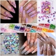 thumbnail image 3 of Amerteer 12 Grids Mixed Color Fluorescent Butterfly DIY Nail Jewelry Patch,Glitter Ultrathin 3D Holographic Butterfly Nail Sequins,Manicure Paillettes for Face Body Nail Art Decoration, 3 of 5