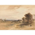 thumbnail image 2 of John Martin 24x18 Gold Ornate Framed and Double Matted Museum Art Print Titled - Landscape with Courting Couple (1839), 2 of 4