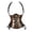 Coffee, variant on Halter Buckle Underbust Corset with Straps, Lace-Up Waist Cincher Belt Boned, Concert Club Tops for Women, Black Size XXL