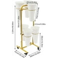 thumbnail image 2 of YIYIBYUS Flower Display Stand with Wheels, 2 Layers Plant Cart with 6PCS Buckets, Heavy Duty Moving Flower Rack for Indoor, Outdoor Patio Garden, Living Room, Florist (White Buckets), 2 of 7