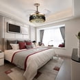 thumbnail image 4 of DENSET Crystal Ceiling Fan Chandelier Indoor Luxury Hiding Quiet 42 Inch Polished Gold Retractable Ceiling Fan Light LED 3 Color Setting  Remote Control, 4 of 9