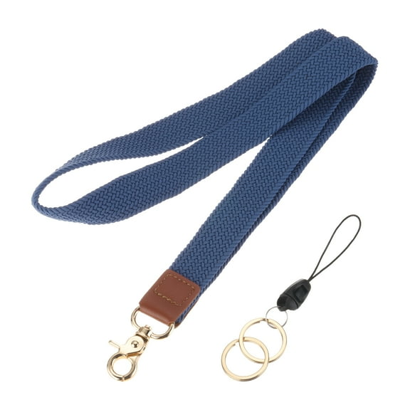 Uxcell Stretchy Neck Lanyard, Elastic Badge Lanyard with Metal Clasp for Teacher Women Men 1 Set Blue