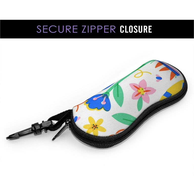 ZICANCN Sunglasses Soft Case, Funny Flower Butterfly Neoprene