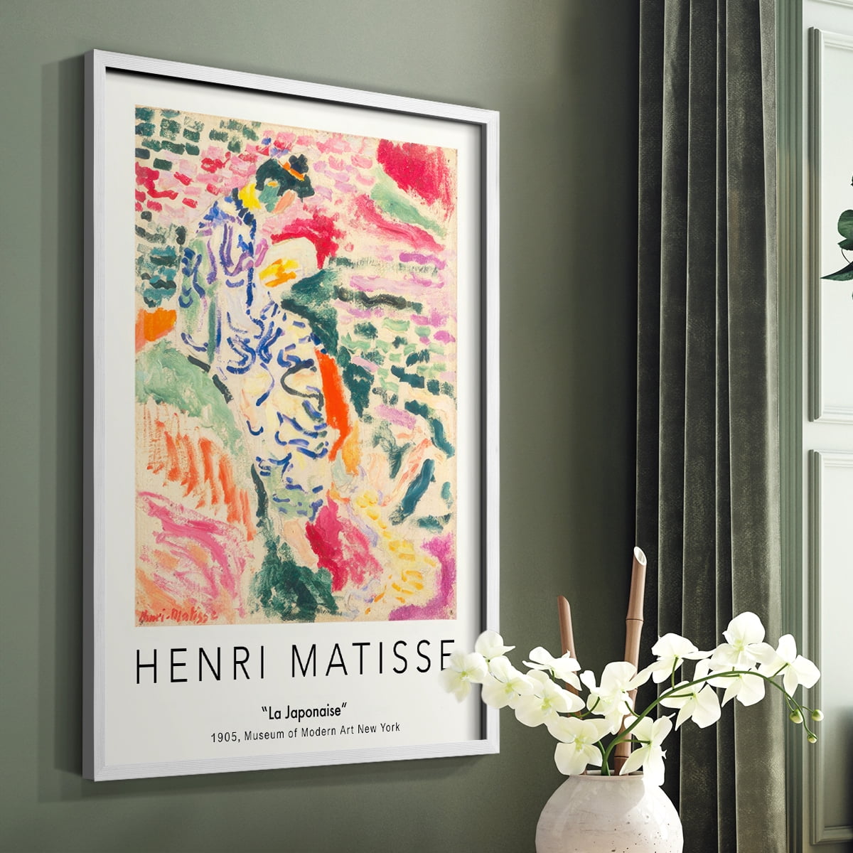 Matisse CLXXXI Framed Print in White Solid Wood 8 x 10 Framed Print