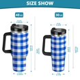 thumbnail image 3 of 30oz insulated car cup with handle and straw suitable for all ages Stainless steel vacuum insulated cup. Blue-purple Stripes, 3 of 10