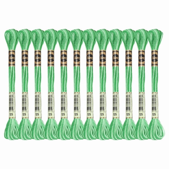 Uxcell 12 Skeins Embroidery Floss, Polyester Embroidery Threads Light Green