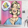 thumbnail image 1 of Ambesonne LOL Shower Curtain, Laughing Woman with Closed Eyes, 69"Wx70"L, Multicolor, 1 of 3