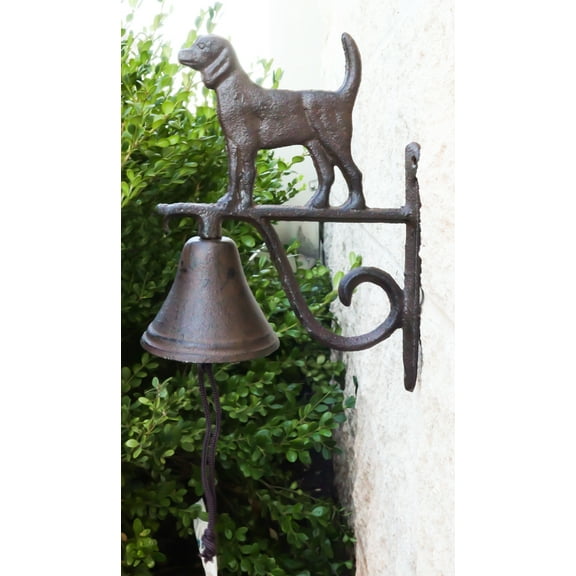 Cast Iron Rustic Vintage Western Puppy Dog Door Wall Dinner Yard Farm Bell Decor