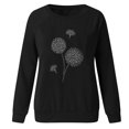 thumbnail image 1 of Mode Femmes Décontracté Col Rond Papillon Strass Manches Longues Hauts T-shirt, 1 of 5