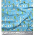 thumbnail image 1 of Soimoi Moss Georgette Fabric Cactus Tree Print Fabric by Yard 42 Inch Wide, 1 of 3
