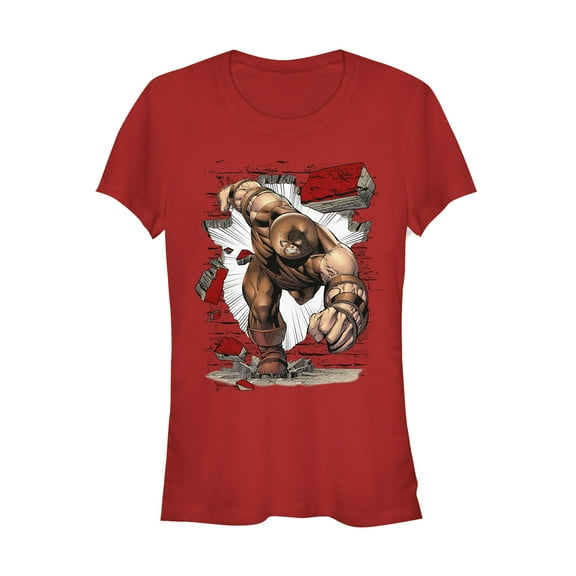 Junior's Marvel X-Men Juggernaut Crash Graphic Tee Red Small