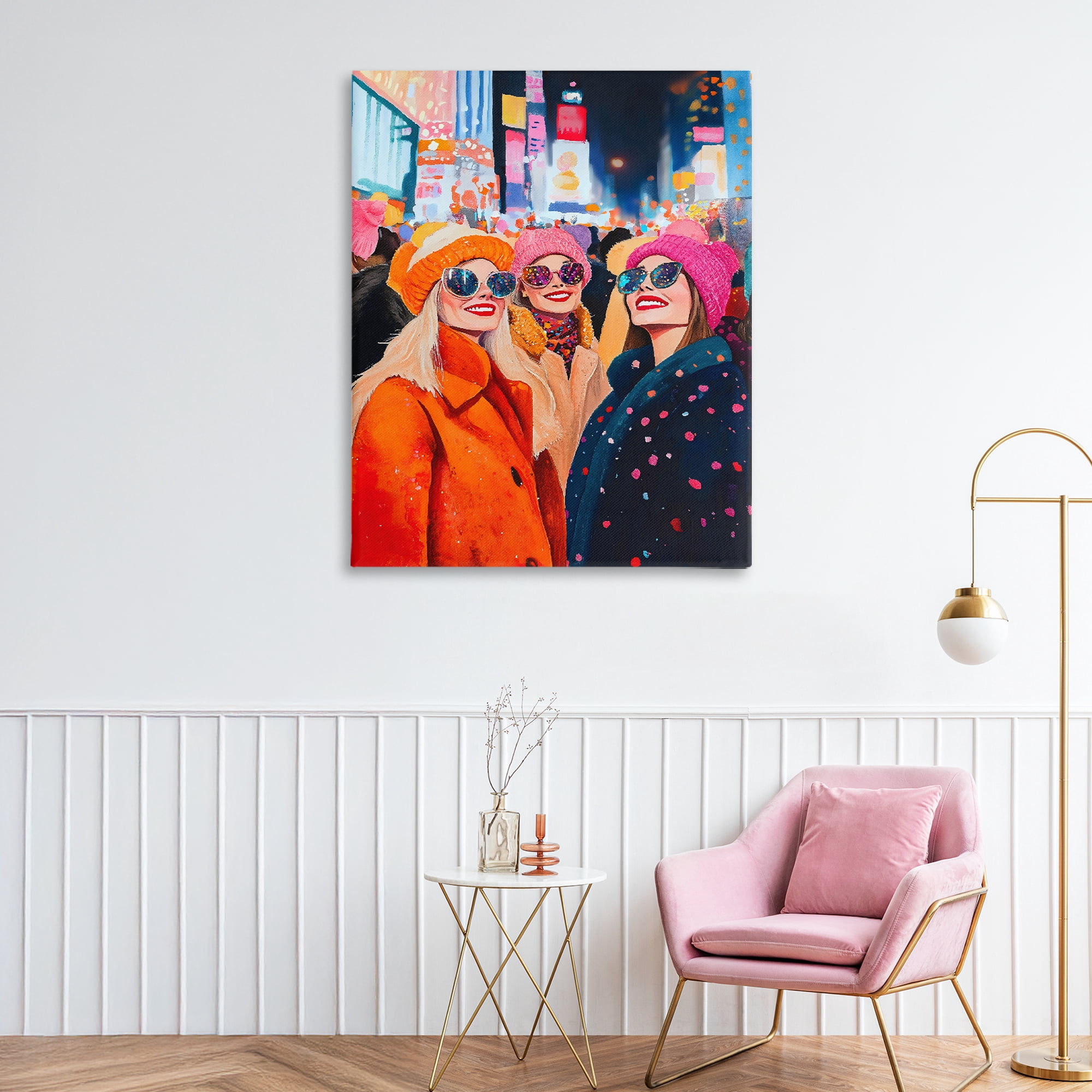 Stupell Industries New Year's Girls in City Canvas Wall Art, design by LSR Design Studio