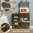 thumbnail image 6 of Costway 4-Tier Kitchen Baker's Rack Microwave Stand w/Basket & 5 Hooks  Rustic Brown, 6 of 10