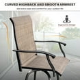 thumbnail image 3 of Sophia & William 4 Pcs Outdoor Swivel Metal Bar Stools Patio Height Textilene Chairs in Brown, 3 of 7
