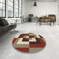 thumbnail image 4 of Ahgly Company Machine Washable Indoor Round Transitional Light French Beige Brown Area Rugs, 3' Round, 4 of 7