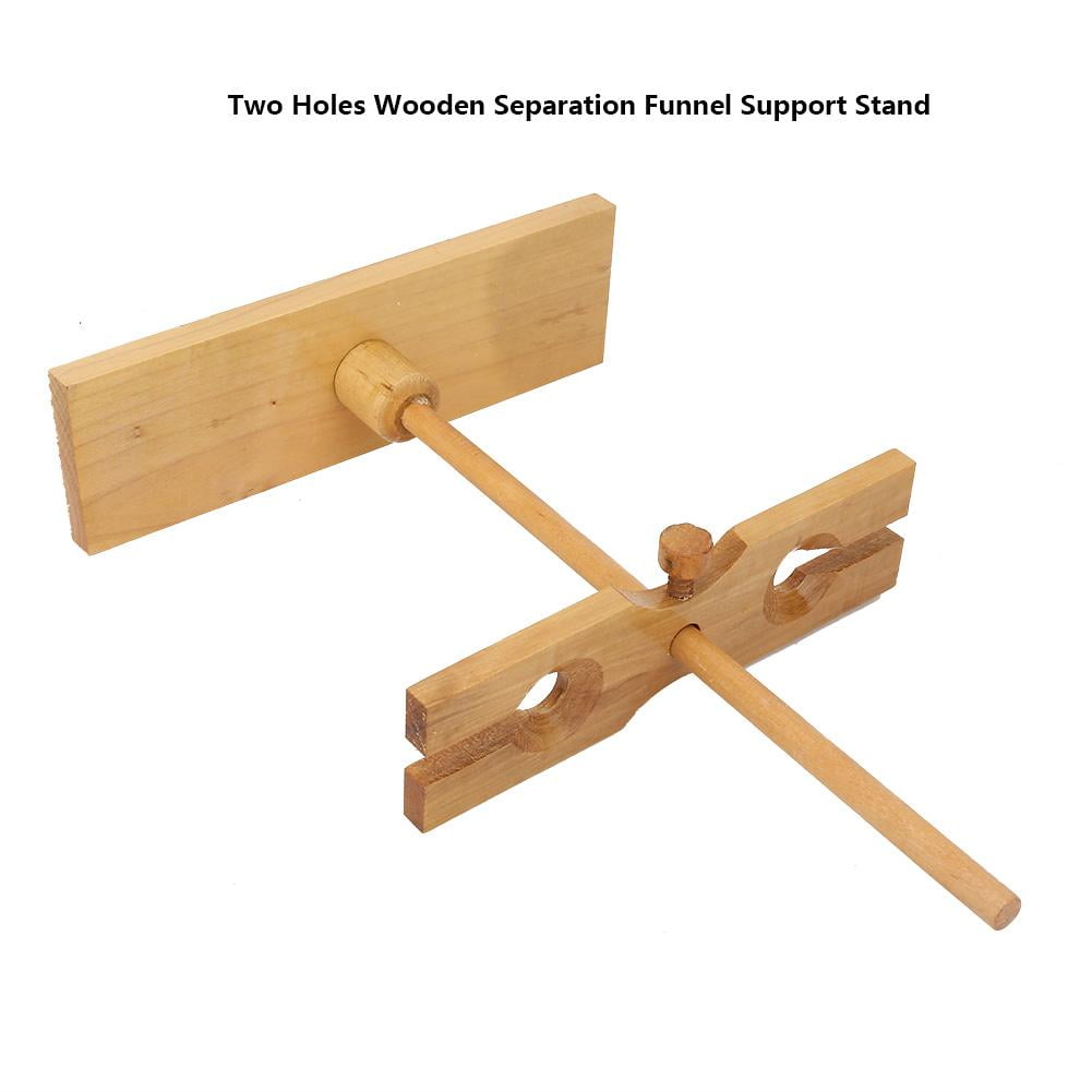 Lab Supplies 2 Holes Wooden Funnel Stand Chemical Experimental Apparatus Stand Separation Funnel Support Stand Storage Shelf 